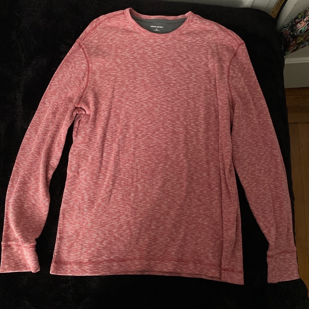 Red and White Banana Republic Long Sleeve